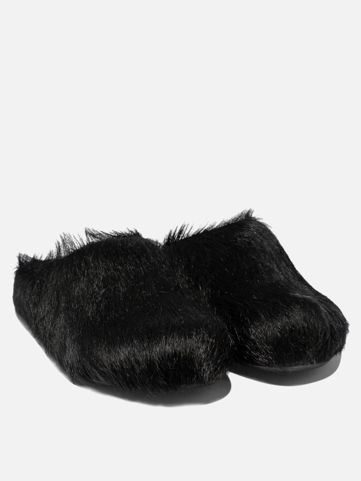 Slippers 100% calf hair - 100% rubber  Black - Marni Women | PDP | VIETTI Online Store | thumbnail_2
