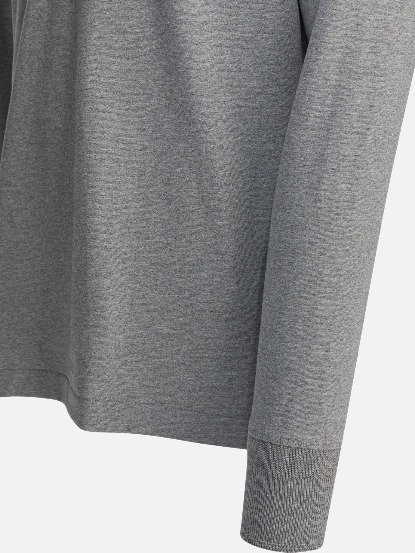 T-shirt serafino Solid colour  Grigio - Merz b. Schwanen Uomo | PDP | VIETTI Online Store | Zoom-Modal_4
