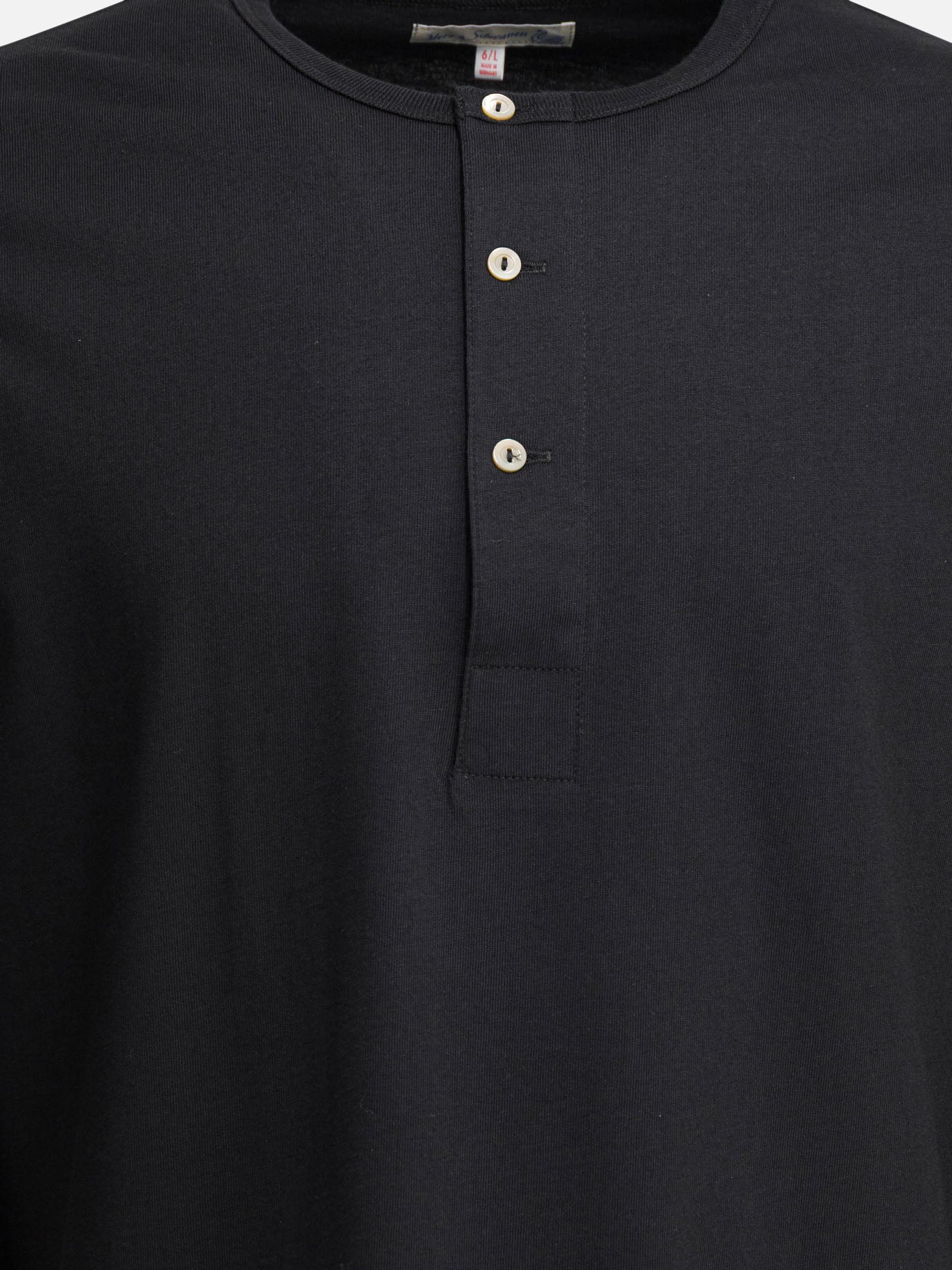 T-shirt serafino Solid colour  Nero - Merz b. Schwanen Uomo | PDP | VIETTI Online Store | Zoom-Modal_3
