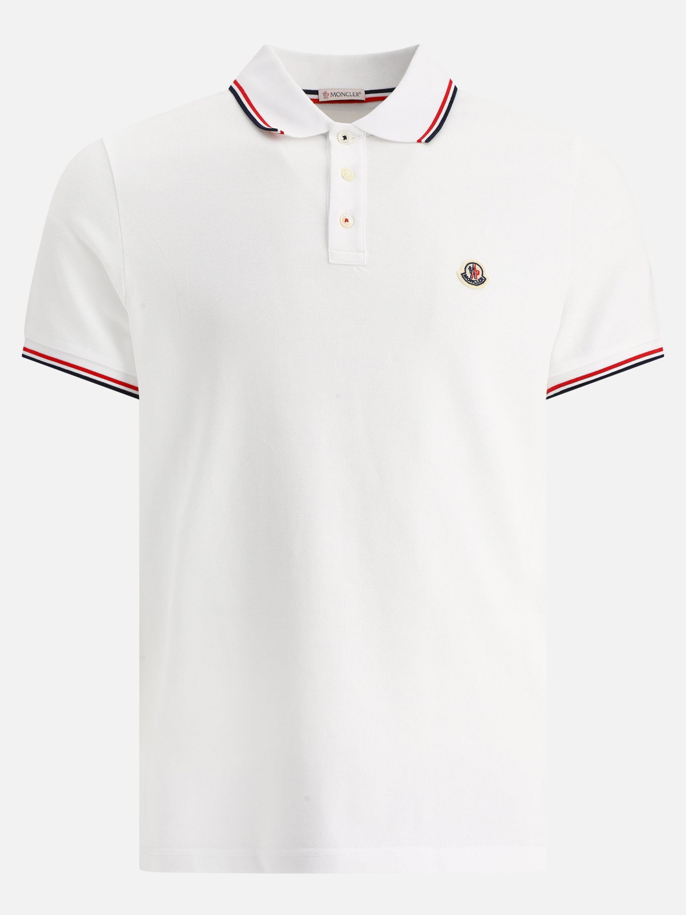 Polo shirts with buttons Logo  White - Moncler Men | PDP | VIETTI Online Store | thumbnail