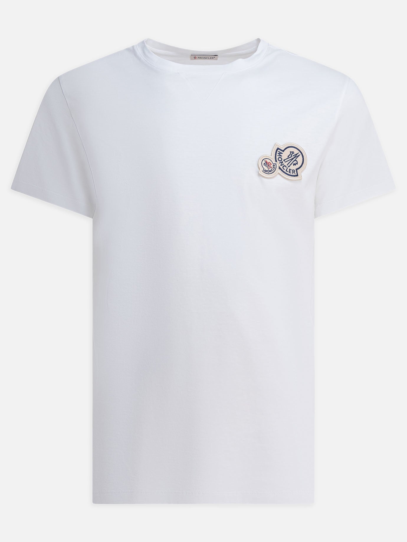 T-shirt girocollo Logo  Bianco - Moncler Uomo | PDP | VIETTI Online Store | thumbnail