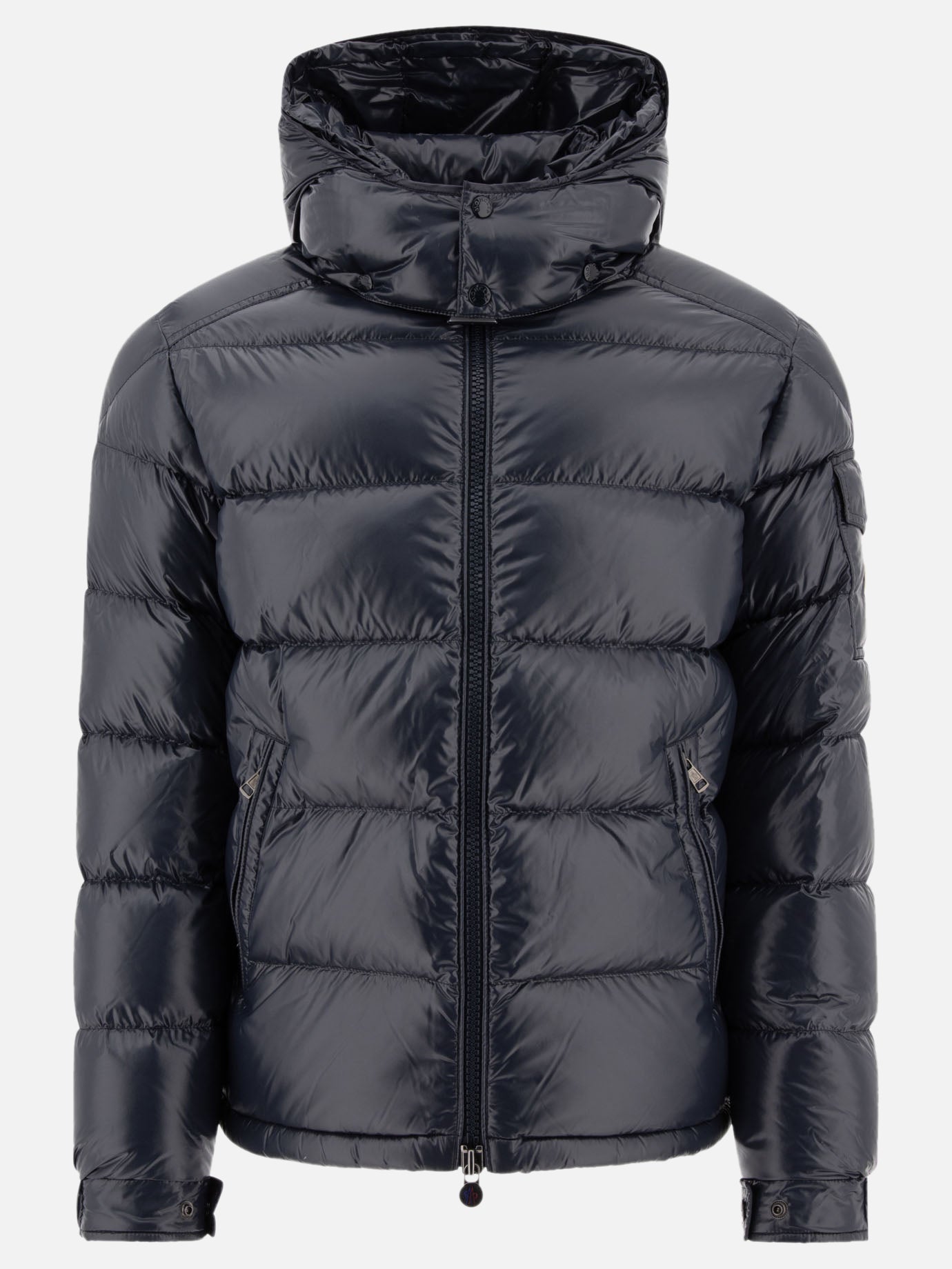 Down jackets Solid colour  Blue - Moncler Men | PDP | VIETTI Online Store | thumbnail