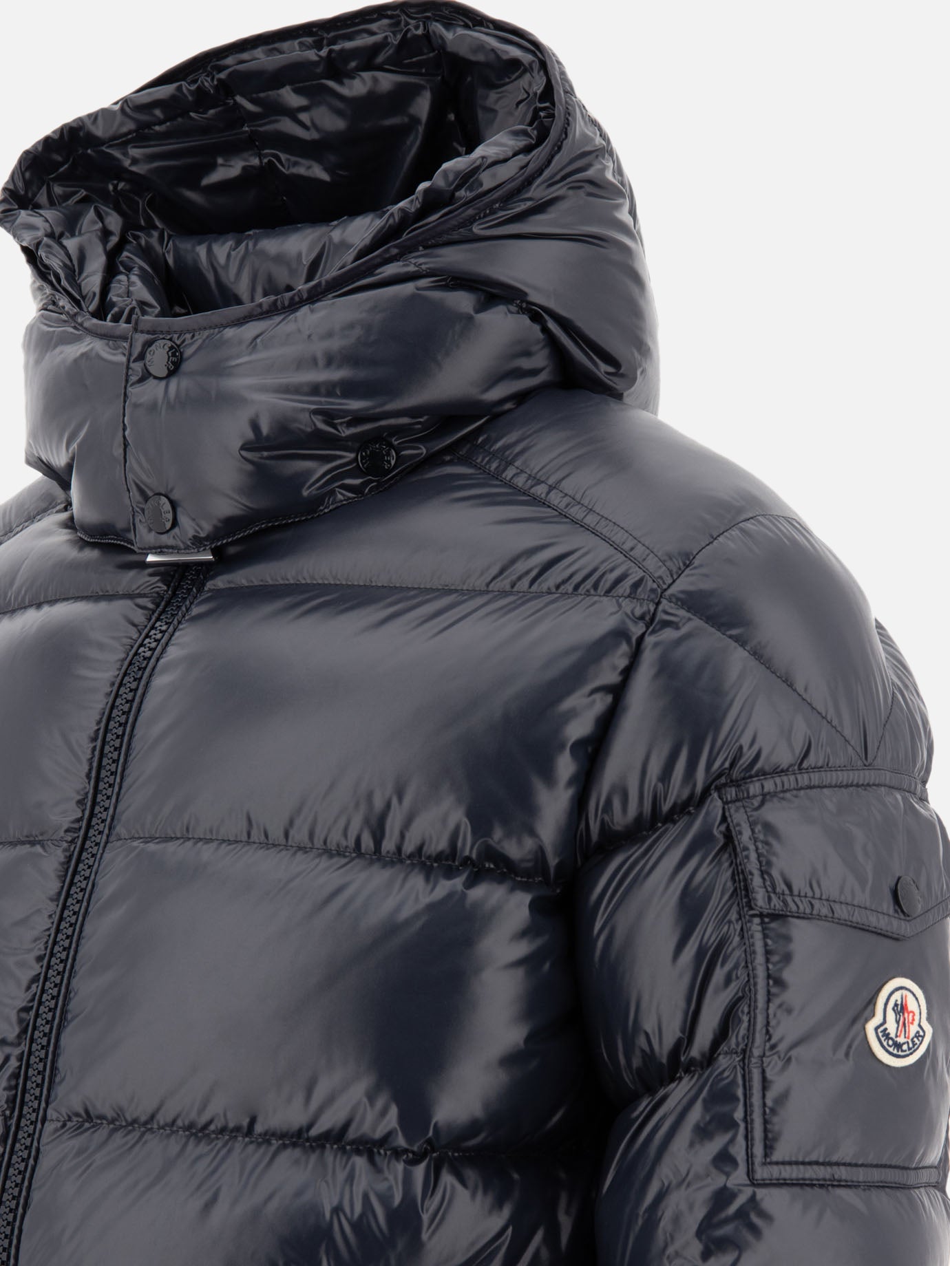 Down jackets Solid colour  Blue - Moncler Men | PDP | VIETTI Online Store | thumbnail_4
