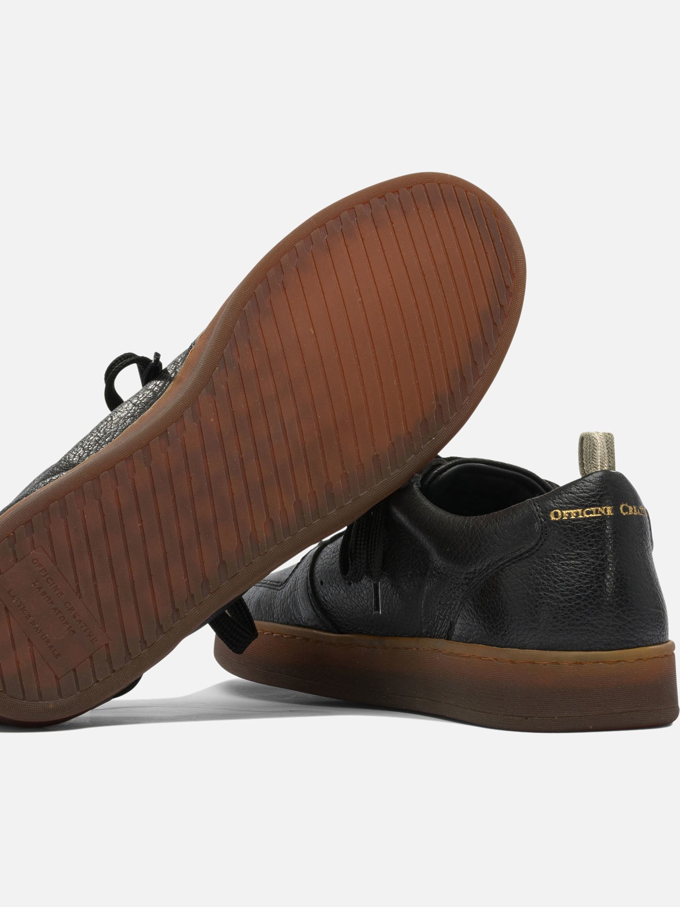 Sneaker basse 100% leather - 100% rubber  Nero - Officine Creative Uomo | PDP | VIETTI Online Store | Zoom-Modal_2
