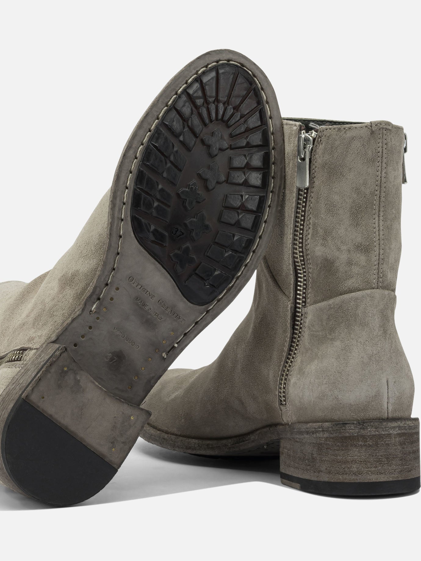 Zipped boots 100% suede - 50% leather 50% rubber  Beige - Officine Creative Women | PDP | VIETTI Online Store | thumbnail_5