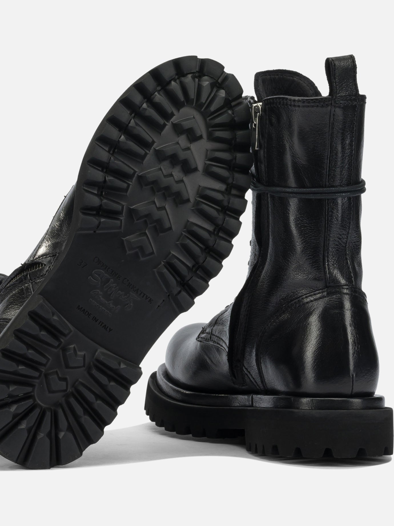 Combat boots 100% leather - 100% rubber  Black - Officine Creative Women | PDP | VIETTI Online Store | thumbnail_5