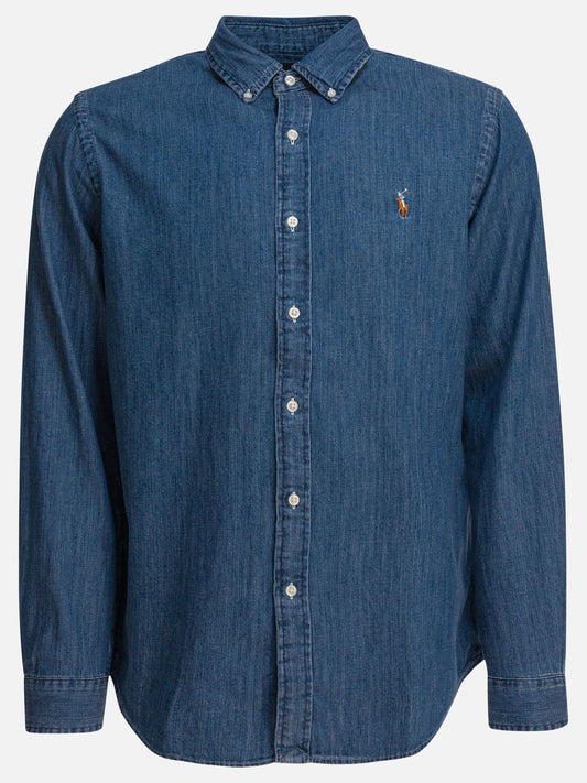 Camicie casual Solid colour  Azzurro - Polo Ralph Lauren Uomo | PLP | VIETTI Online Store 
