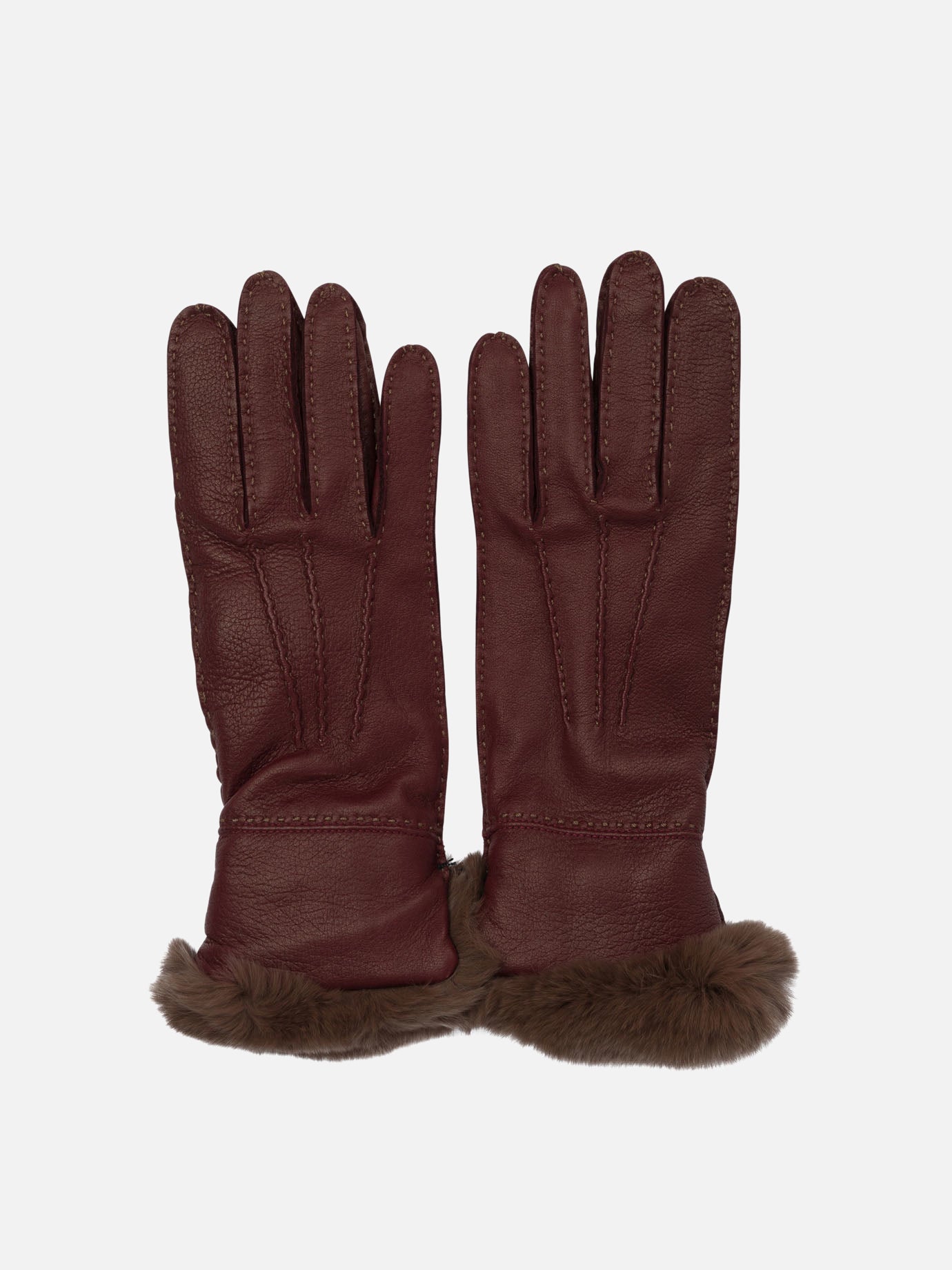Guanti casual 100% leather  Bordeaux - Restelli Donna | PDP | VIETTI Online Store | Zoom-Modal
