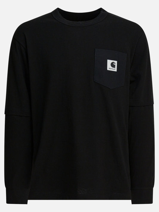 T-shirt girocollo Logo  Nero - Sacai Uomo | PDP | VIETTI Online Store 
