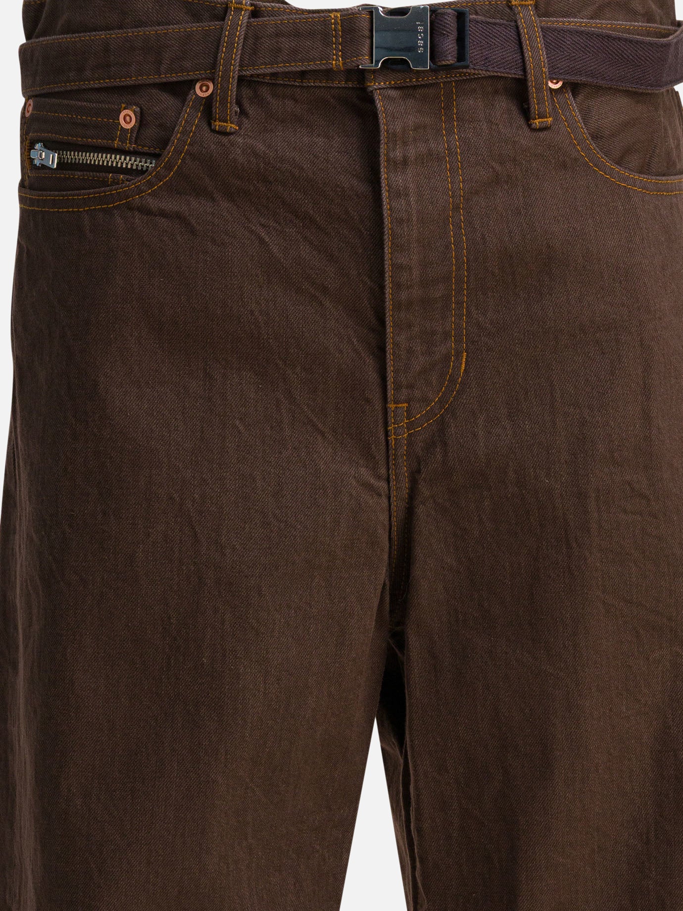 Wide-leg jeans Solid colour  Brown - Sacai Men | PDP | VIETTI Online Store | Zoom-Modal_3
