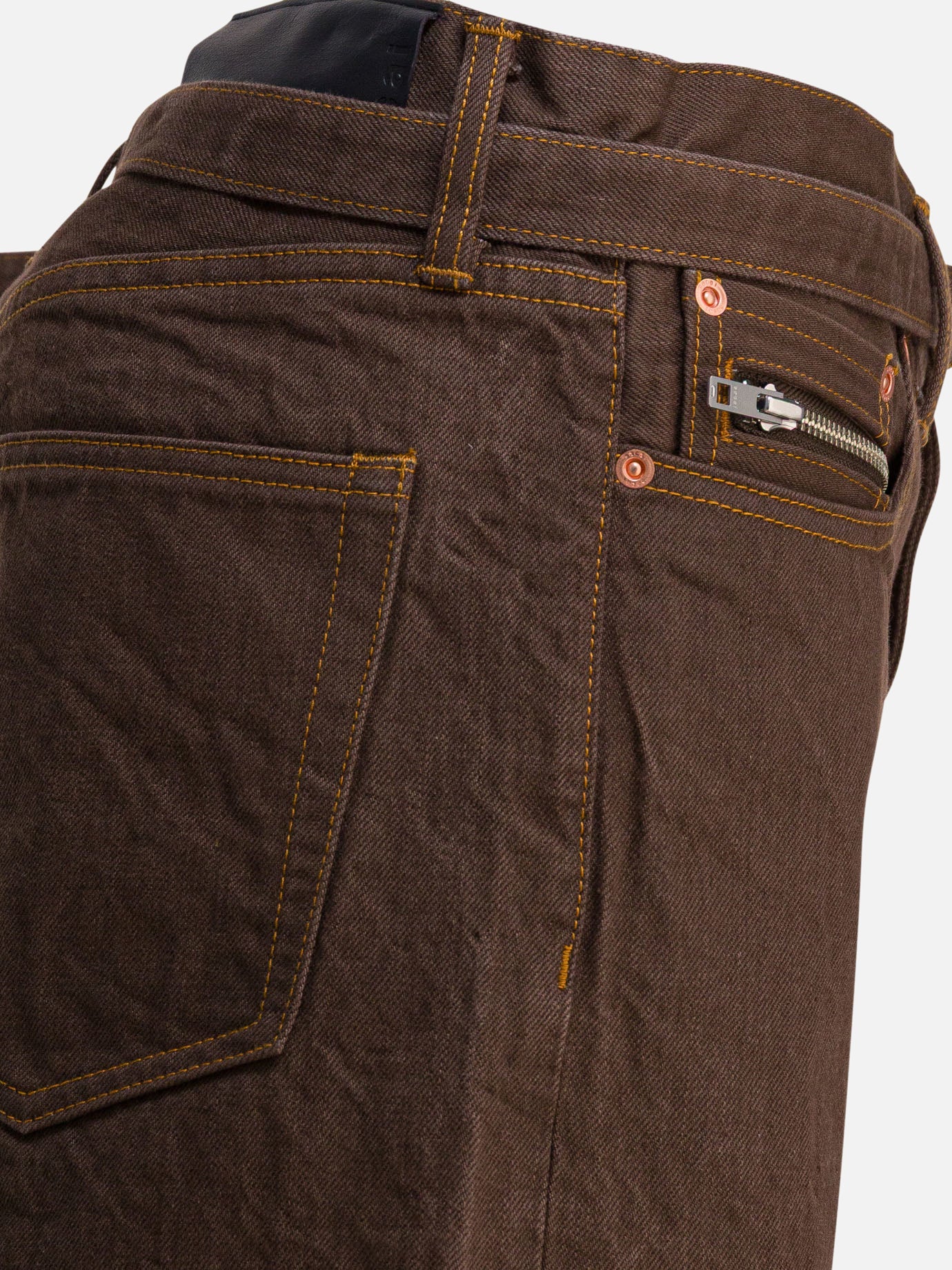 Wide-leg jeans Solid colour  Brown - Sacai Men | PDP | VIETTI Online Store | Zoom-Modal_4
