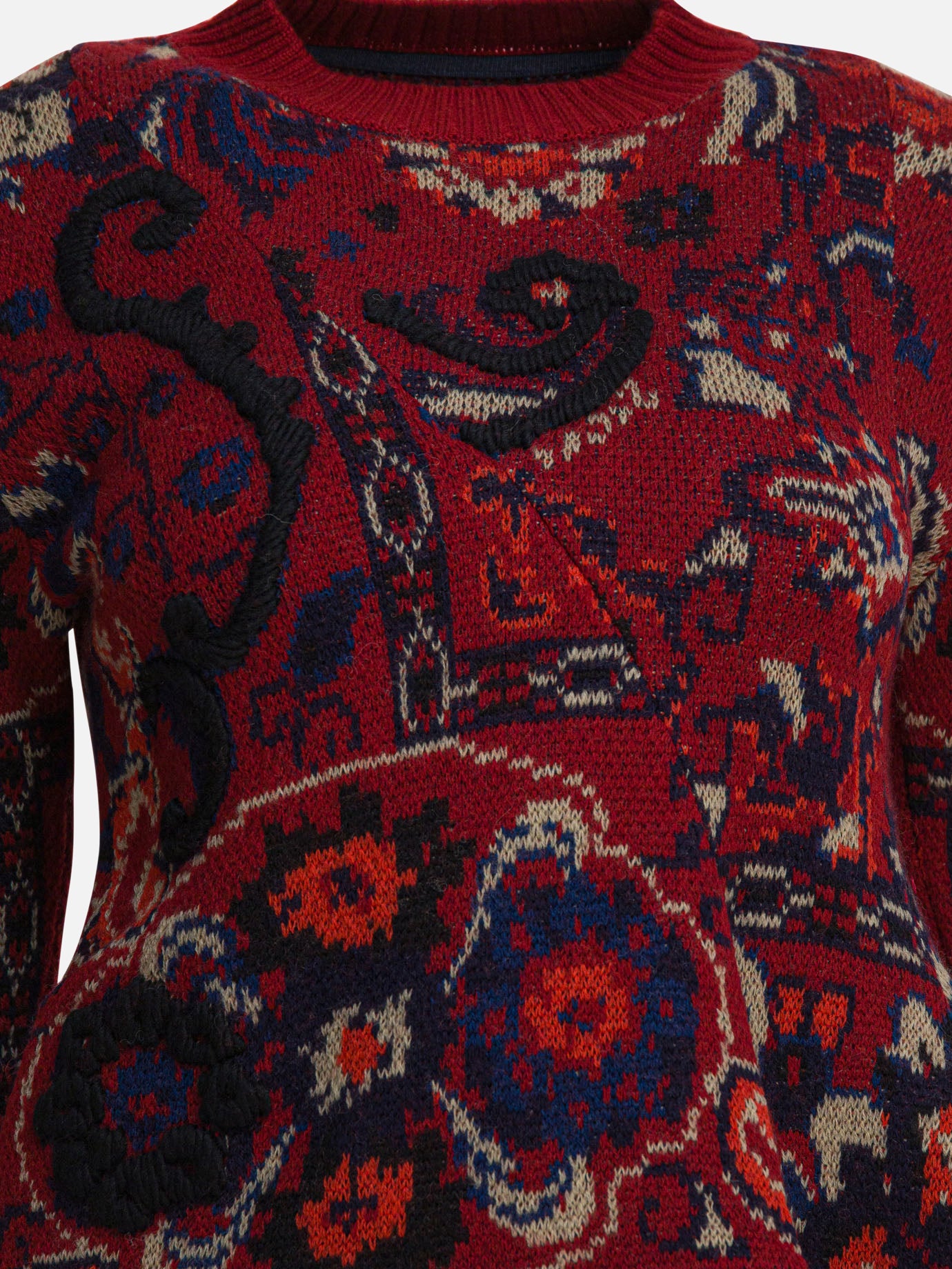 Maglioni girocollo Floral  Bordeaux - Sacai Donna | PDP | VIETTI Online Store | thumbnail_3