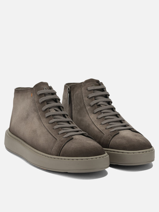 Sneaker alte 100% suede - 100% rubber  Beige - Santoni Uomo | VIETTI Online Store | 2
