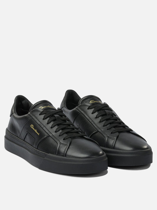 Low top sneakers 100% calf leather - 100% rubber  Black - Santoni Men | PLP | VIETTI Online Store | 2
