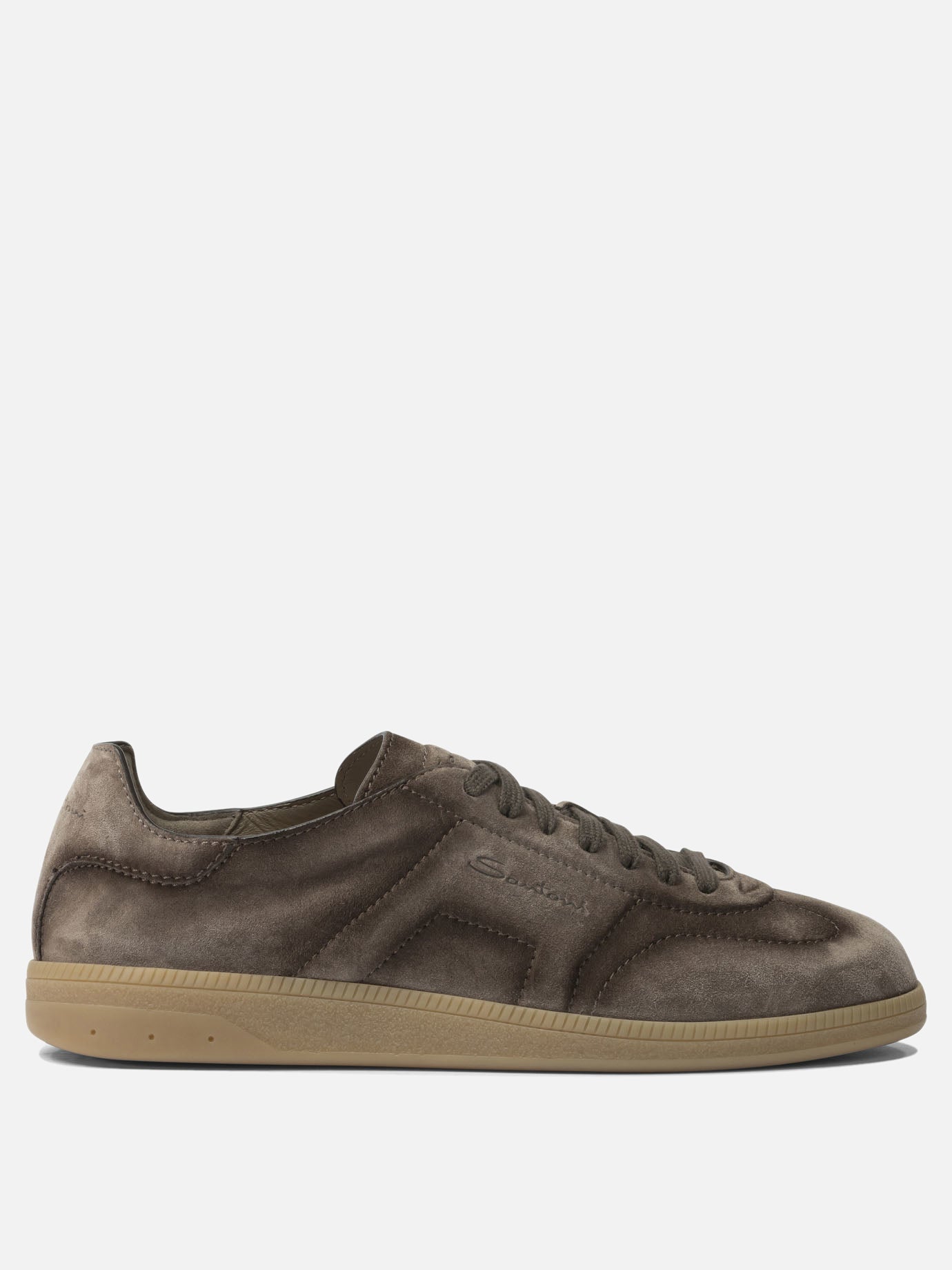 Low top sneakers 100% suede - 100% rubber  Brown - Santoni Men | PDP | VIETTI Online Store | thumbnail