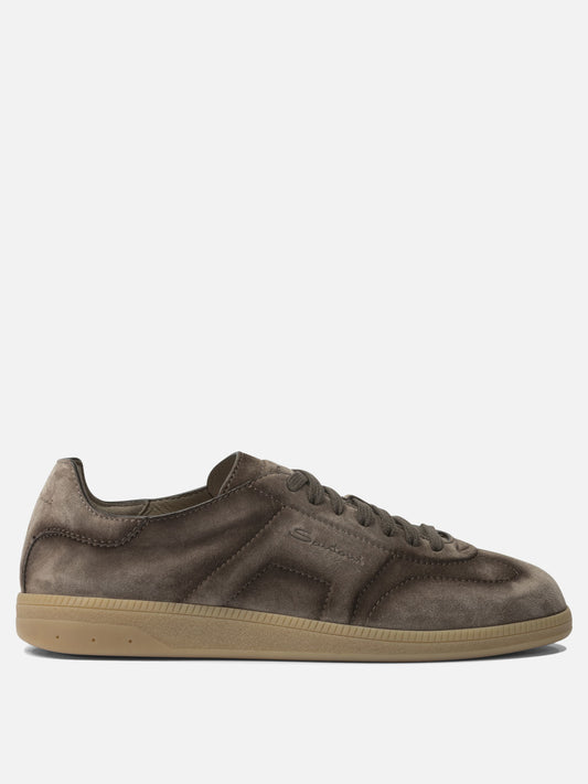 Low top sneakers 100% suede - 100% rubber  Brown - Santoni Men | PLP | VIETTI Online Store 

