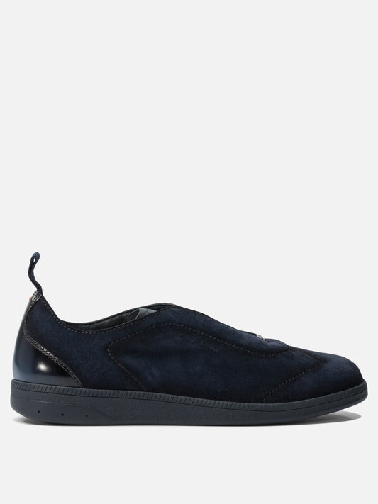 Low top sneakers 100% calf leather - 100% rubber  Blue - Santoni Men | PLP | VIETTI Online Store 

