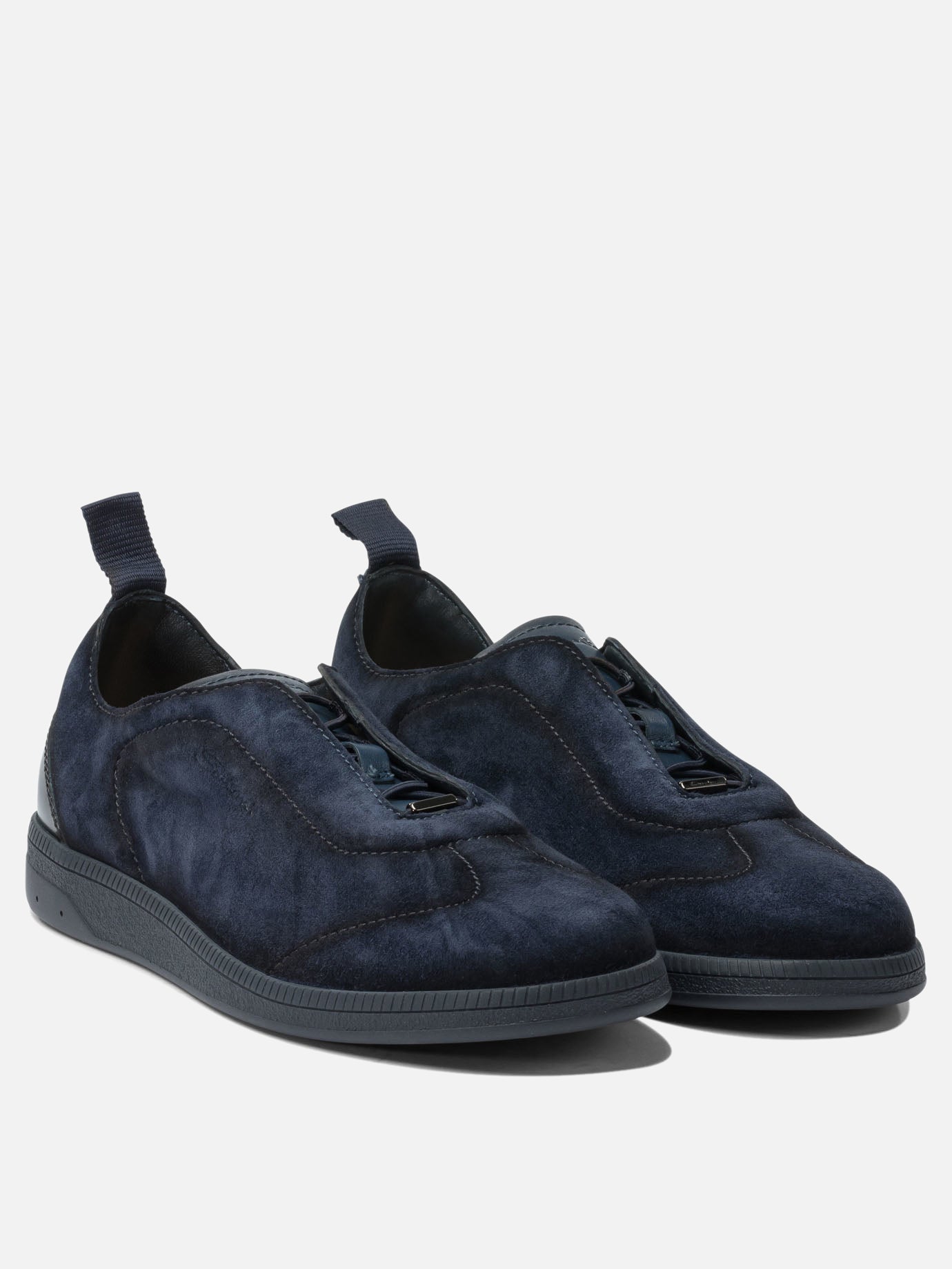 Sneaker basse 100% calf leather - 100% rubber  Blu - Santoni Uomo | PDP | VIETTI Online Store | Zoom-Modal_2
