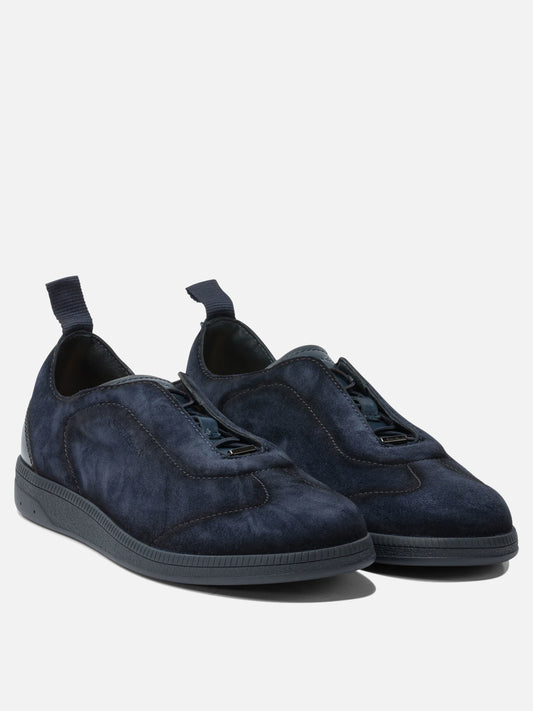 Low top sneakers 100% calf leather - 100% rubber  Blue - Santoni Men | PLP | VIETTI Online Store | 2
