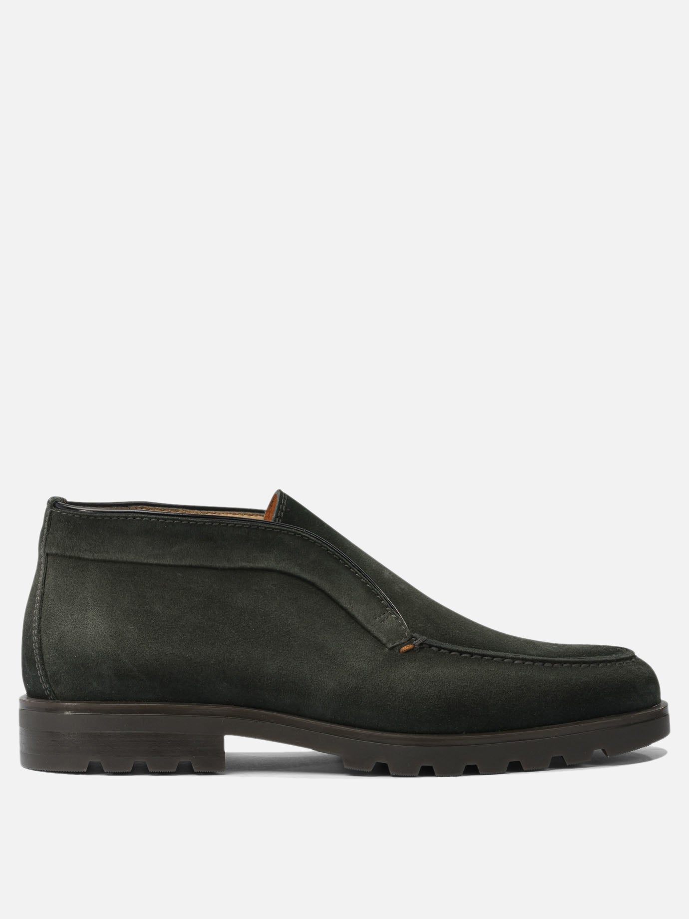 Pull-on boots 100% suede - 100% rubber  Green - Santoni Men | PDP | VIETTI Online Store | thumbnail