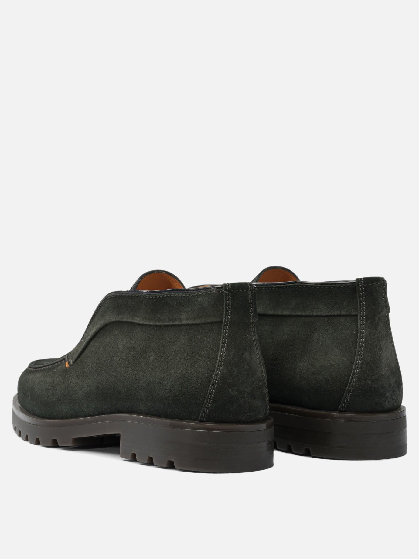 Pull-on boots 100% suede - 100% rubber  Green - Santoni Men | PDP | VIETTI Online Store | thumbnail_4