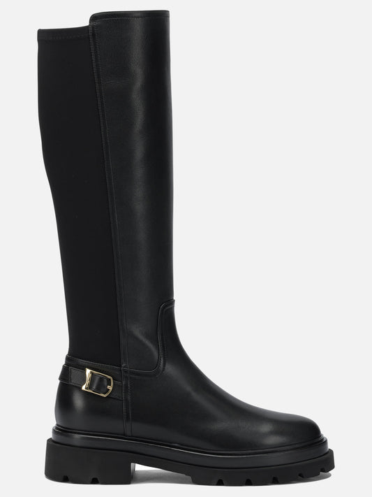 Al ginocchio 100% leather - 100% rubber  Nero - Santoni Donna | PLP | VIETTI Online Store 
