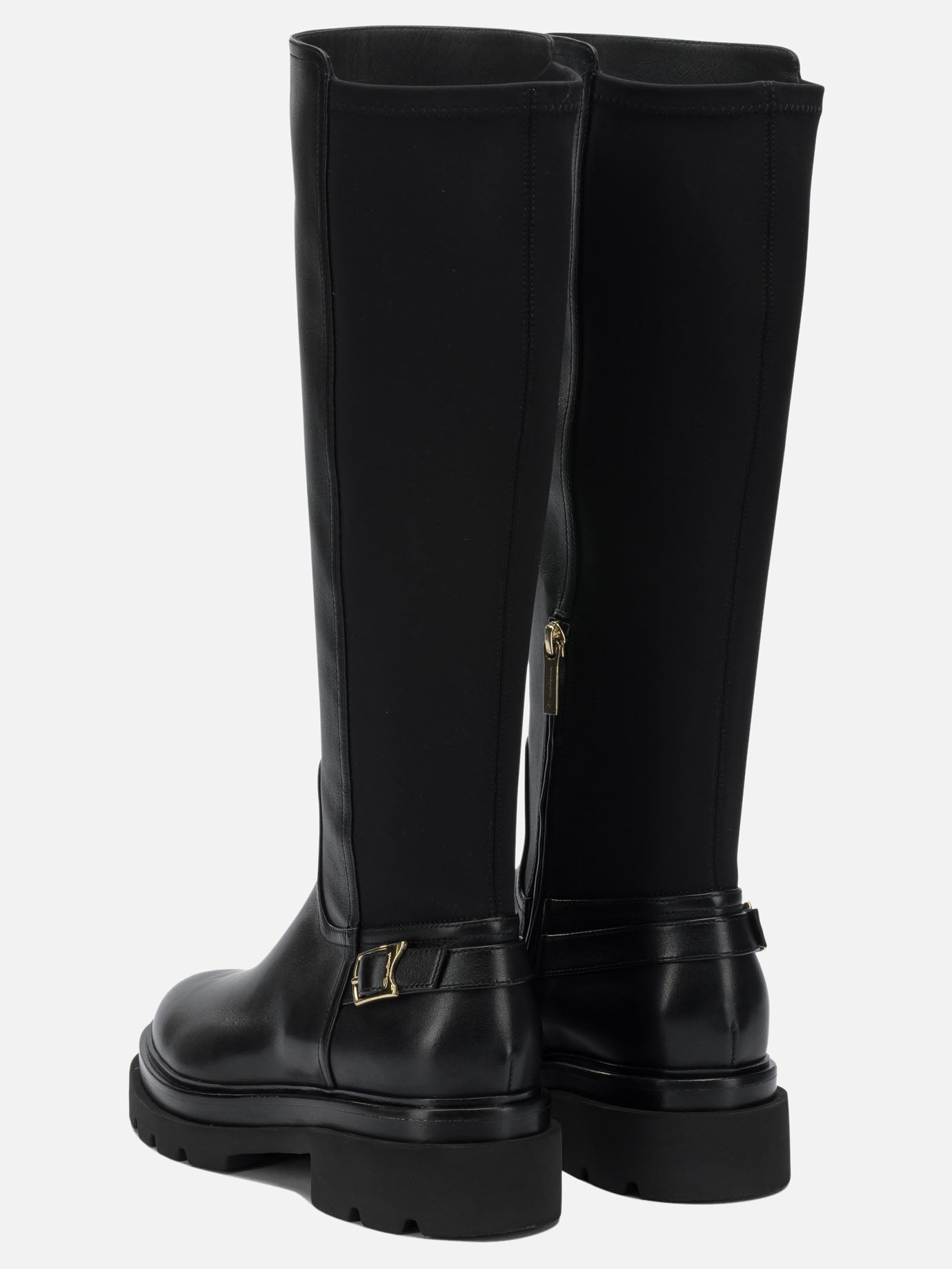 Al ginocchio 100% leather - 100% rubber  Nero - Santoni Donna | PDP | VIETTI Online Store | thumbnail_4