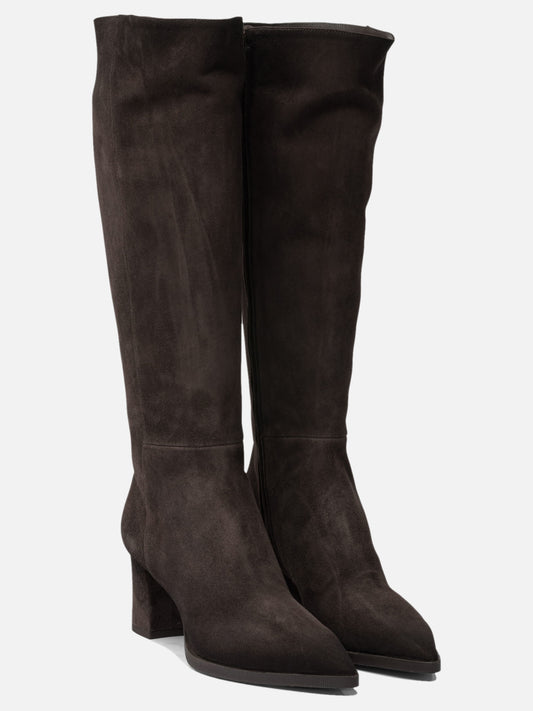 Al ginocchio 100% suede - 100% leather  Marrone - Santoni Donna | PLP | VIETTI Online Store | 2
