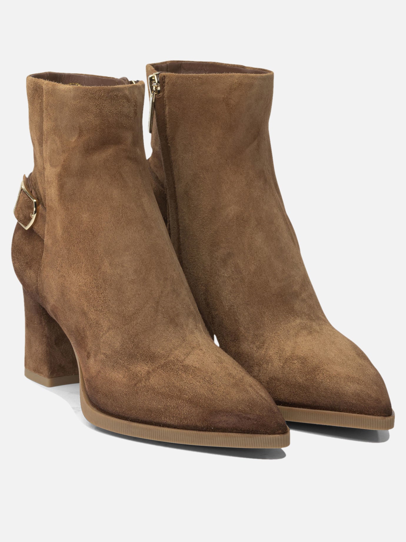 Stivaletti con zip 100% suede - 100% rubber  Marrone - Santoni Donna | PDP | VIETTI Online Store | Zoom-Modal_2
