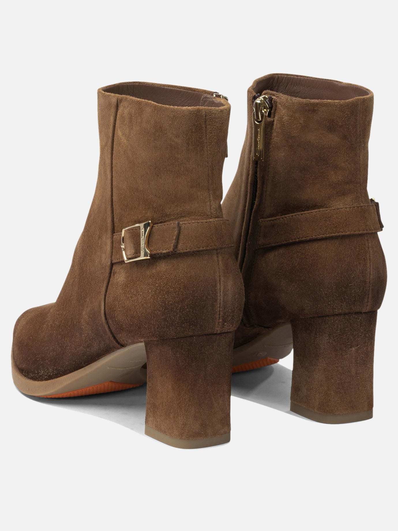 Stivaletti con zip 100% suede - 100% rubber  Marrone - Santoni Donna | PDP | VIETTI Online Store | Zoom-Modal_4
