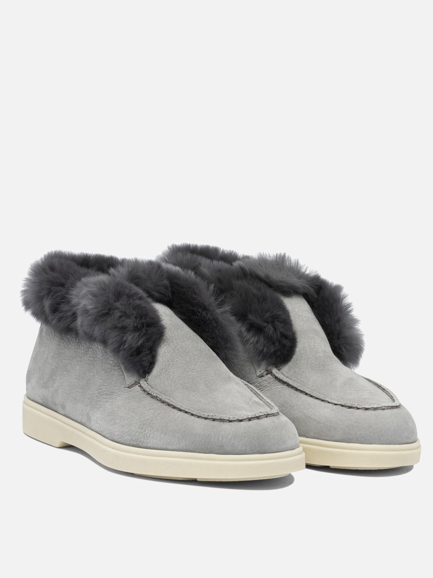 Low top sneakers 100% calf leather - 100% rubber  Grey - Santoni Women | PDP | VIETTI Online Store | Zoom-Modal_2
