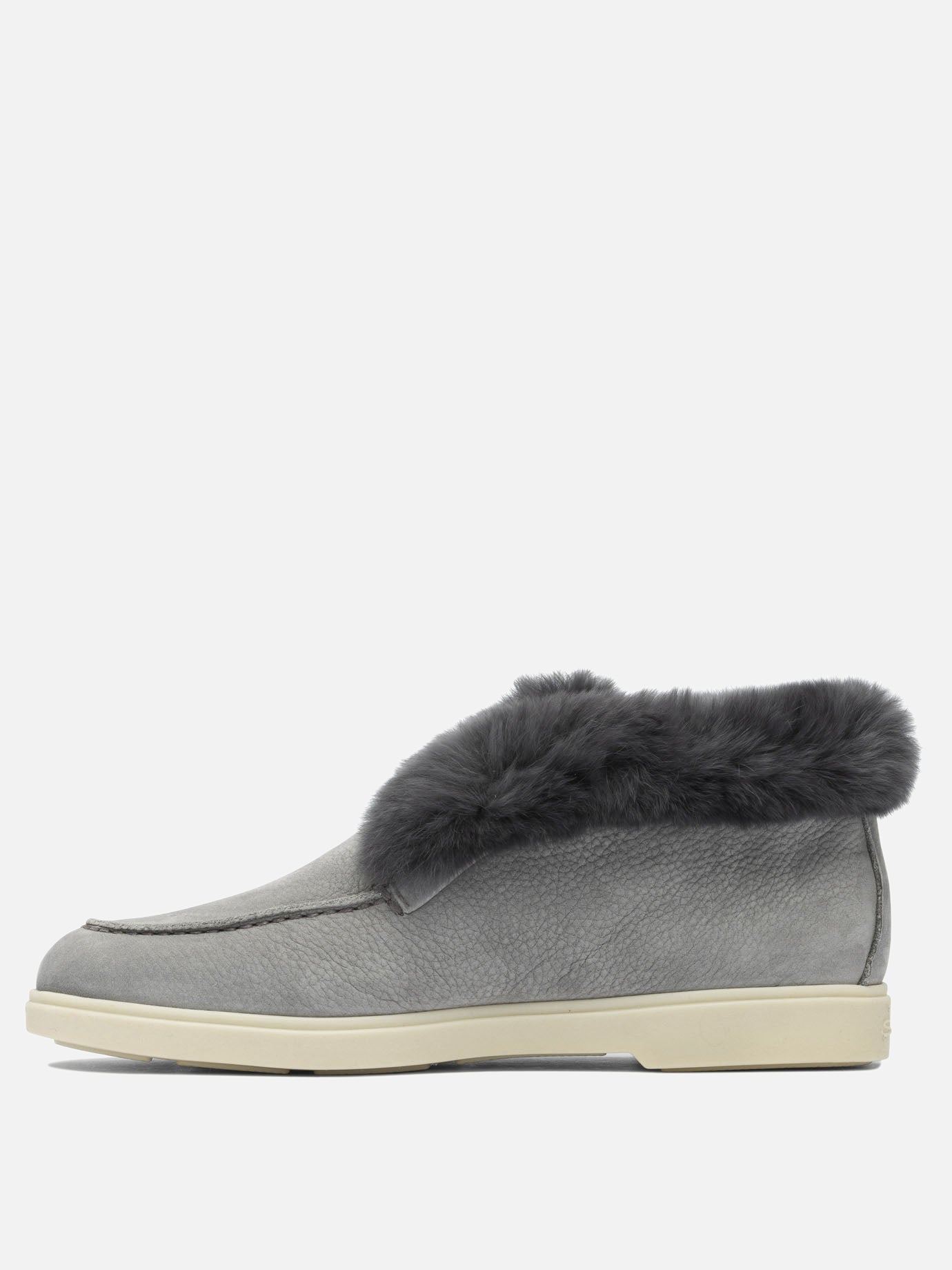 Low top sneakers 100% calf leather - 100% rubber  Grey - Santoni Women | PDP | VIETTI Online Store | thumbnail_3