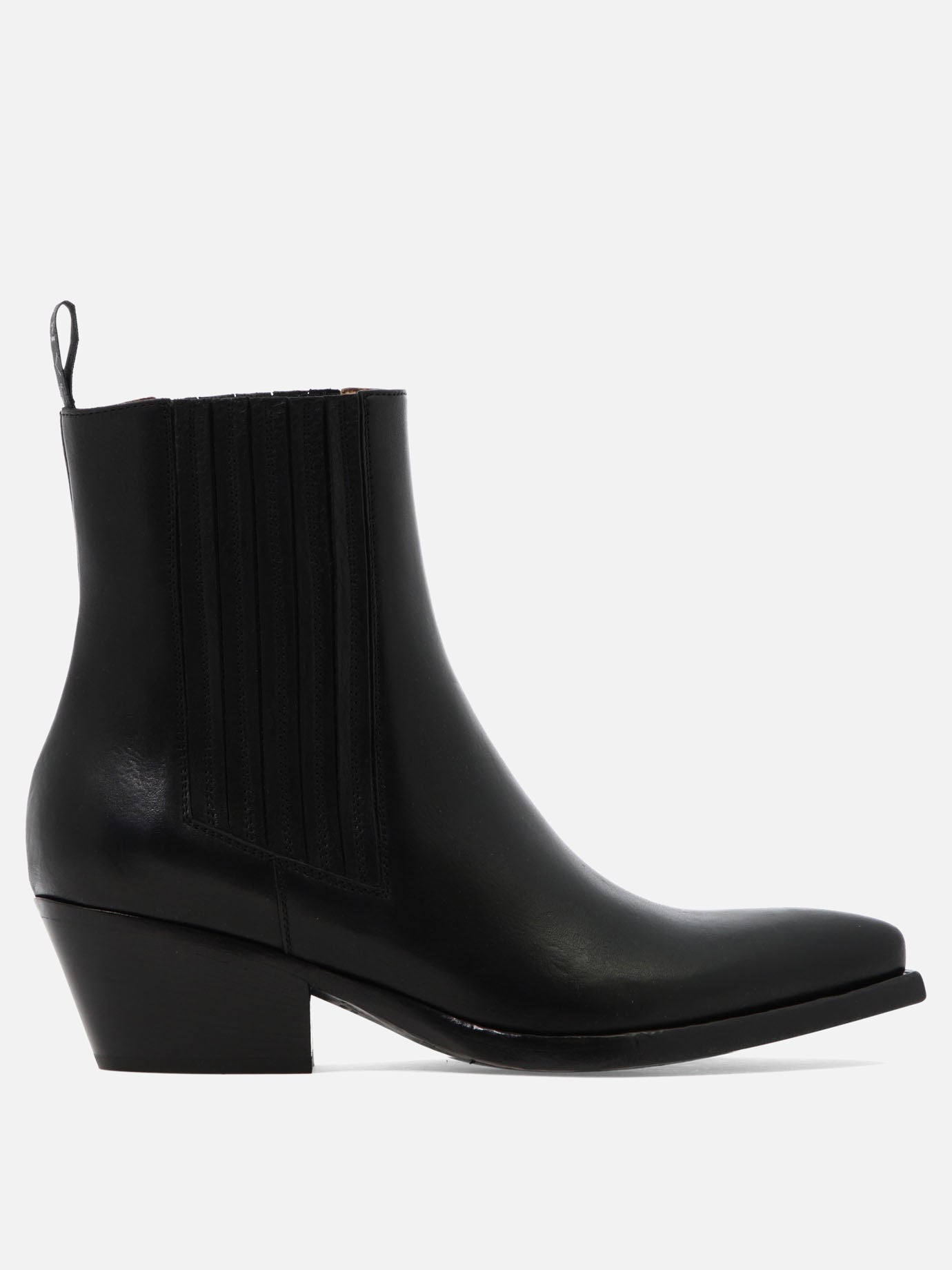 Pull-on boots 100% leather - 95% leather 5% rubber  Black - Sartore Women | PDP | VIETTI Online Store | thumbnail