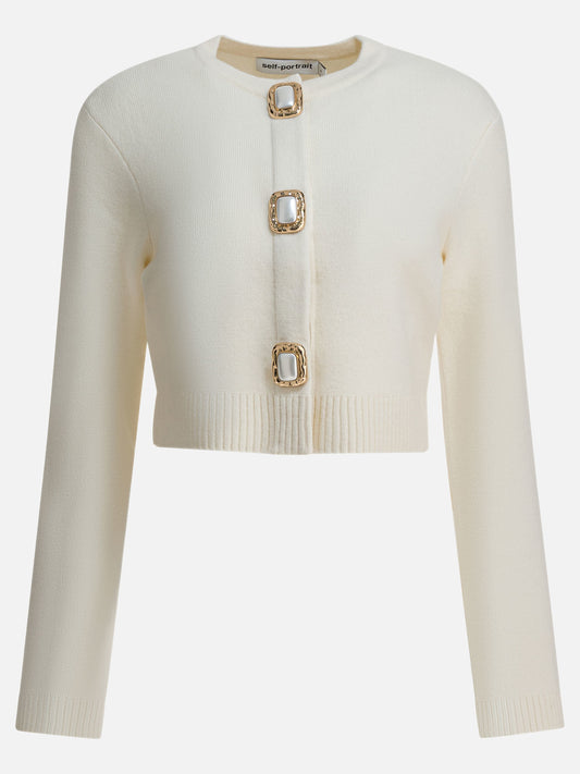 Cardigan Embellished  Bianco - Self-portrait Donna | PLP | VIETTI Online Store 
