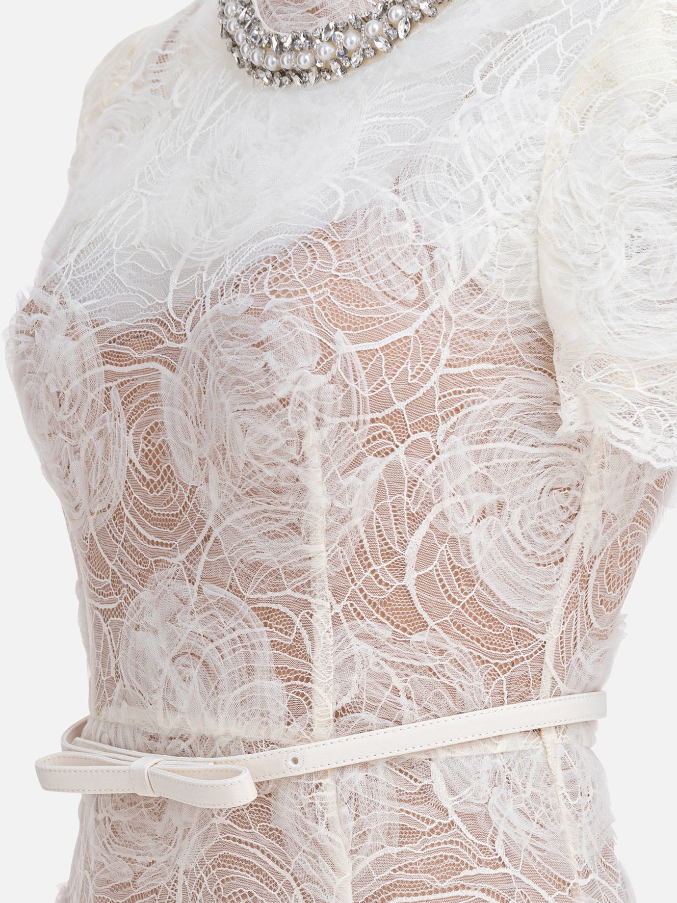 Midi dresses Solid colour  Beige - Self-portrait Women | PDP | VIETTI Online Store | thumbnail_4