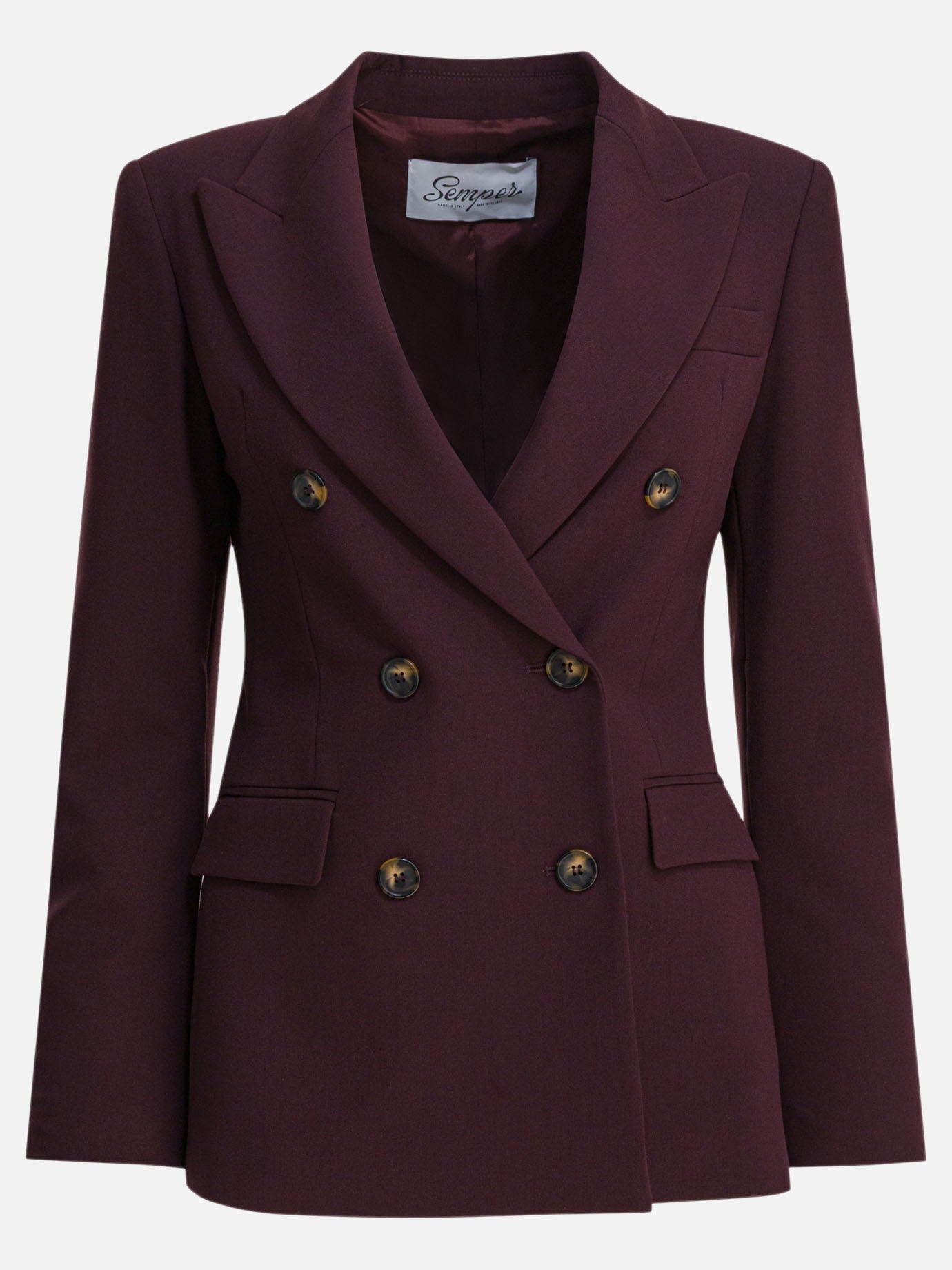 Blazer Solid colour  Bordeaux - Semper Donna | PDP | VIETTI Online Store | thumbnail