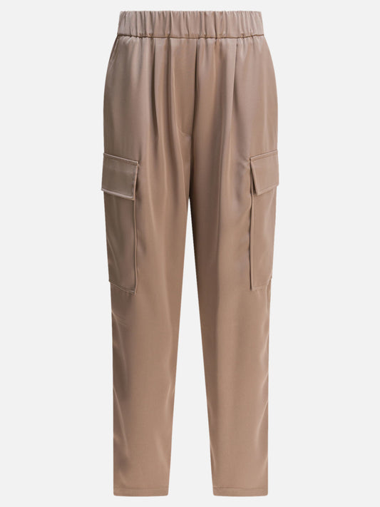 Cargo & parachute trousers Solid colour  Beige - Semper Women | PLP | VIETTI Online Store 
