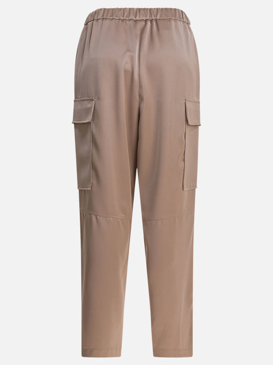 Cargo & parachute trousers Solid colour  Beige - Semper Women | PLP | VIETTI Online Store | 2
