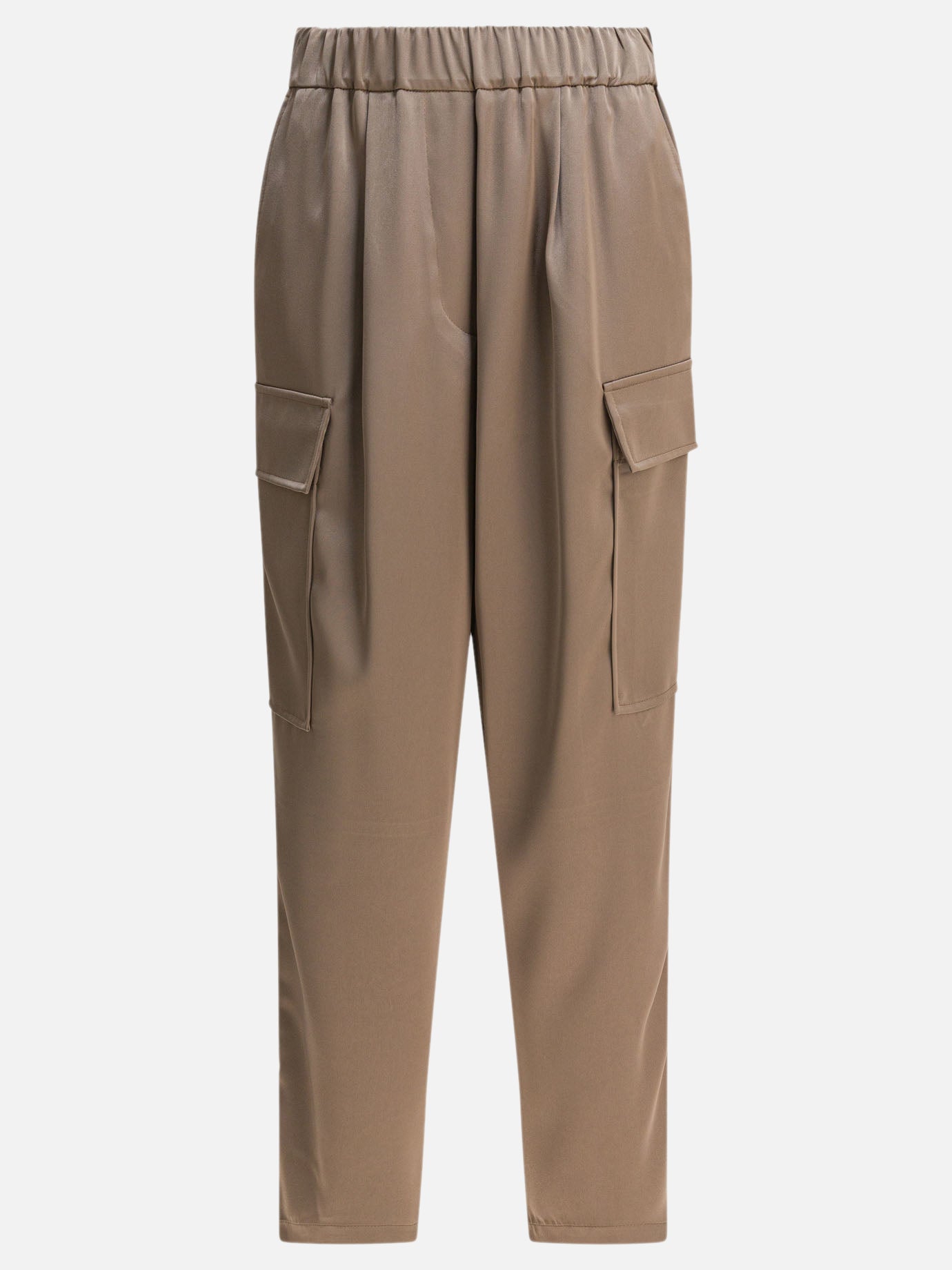 Pantaloni cargo & parachute Solid colour  Beige - Semper Donna | PDP | VIETTI Online Store | thumbnail