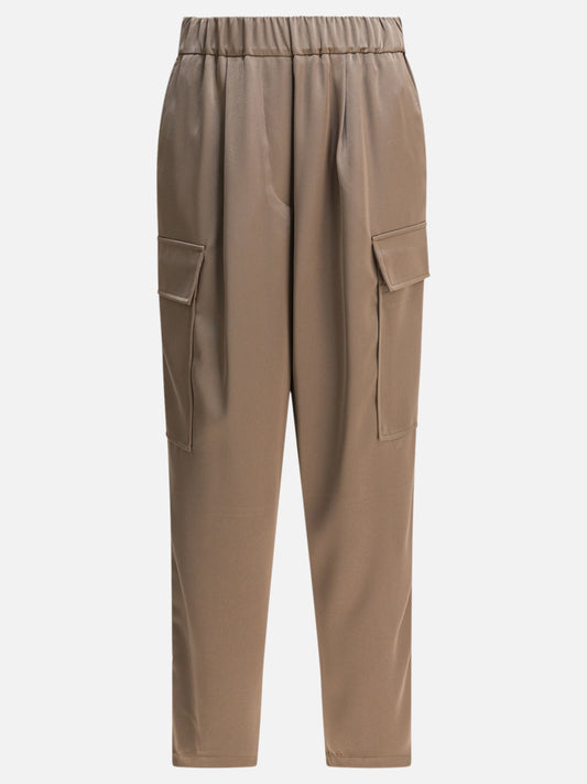 Cargo & parachute trousers Solid colour  Beige - Semper Women | PLP | VIETTI Online Store 
