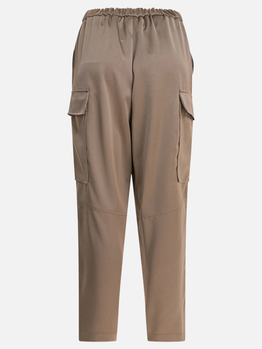 Cargo & parachute trousers Solid colour  Beige - Semper Women | PLP | VIETTI Online Store | 2
