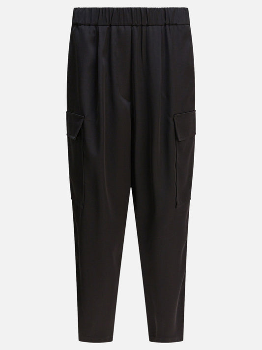 Cargo & parachute trousers Solid colour  Black - Semper Women | PLP | VIETTI Online Store 
