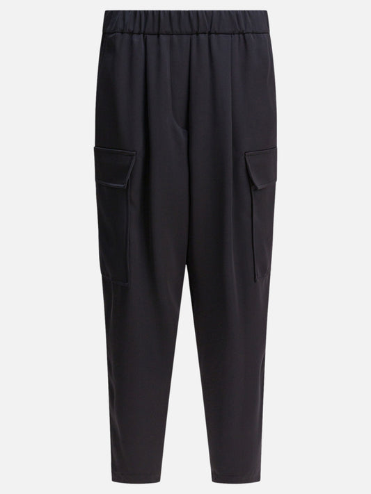 Cargo & parachute trousers Solid colour  Blue - Semper Women | PLP | VIETTI Online Store 
