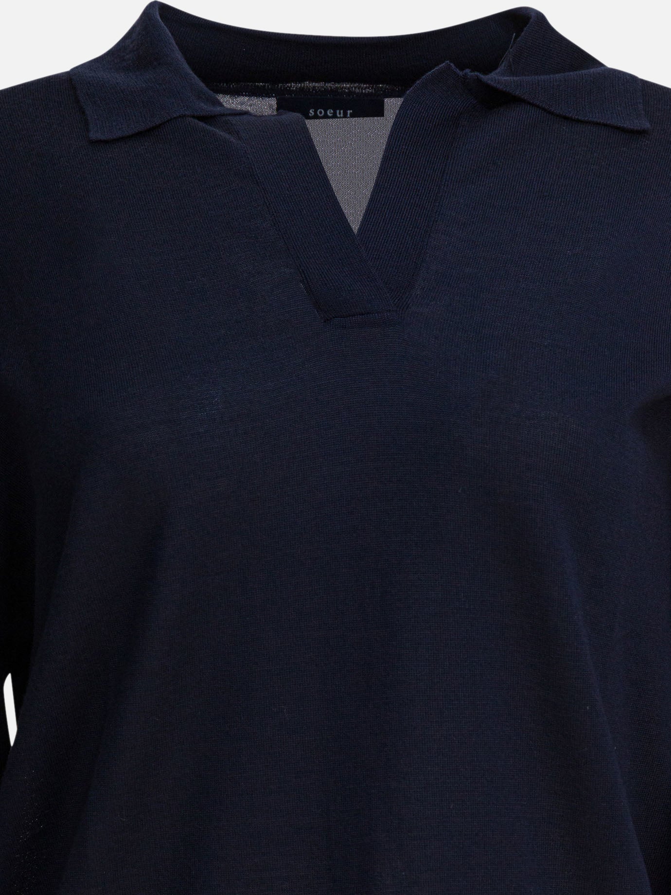 V neck sweaters Solid colour  Blue - Soeur Women | PDP | VIETTI Online Store | thumbnail_3