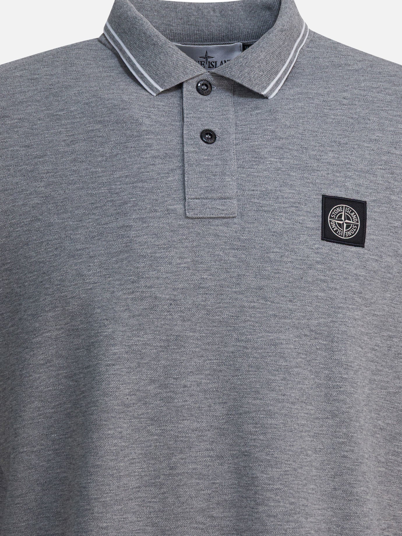Polo shirts with buttons Logo  Grey - Stone Island Men | PDP | VIETTI Online Store | thumbnail_3