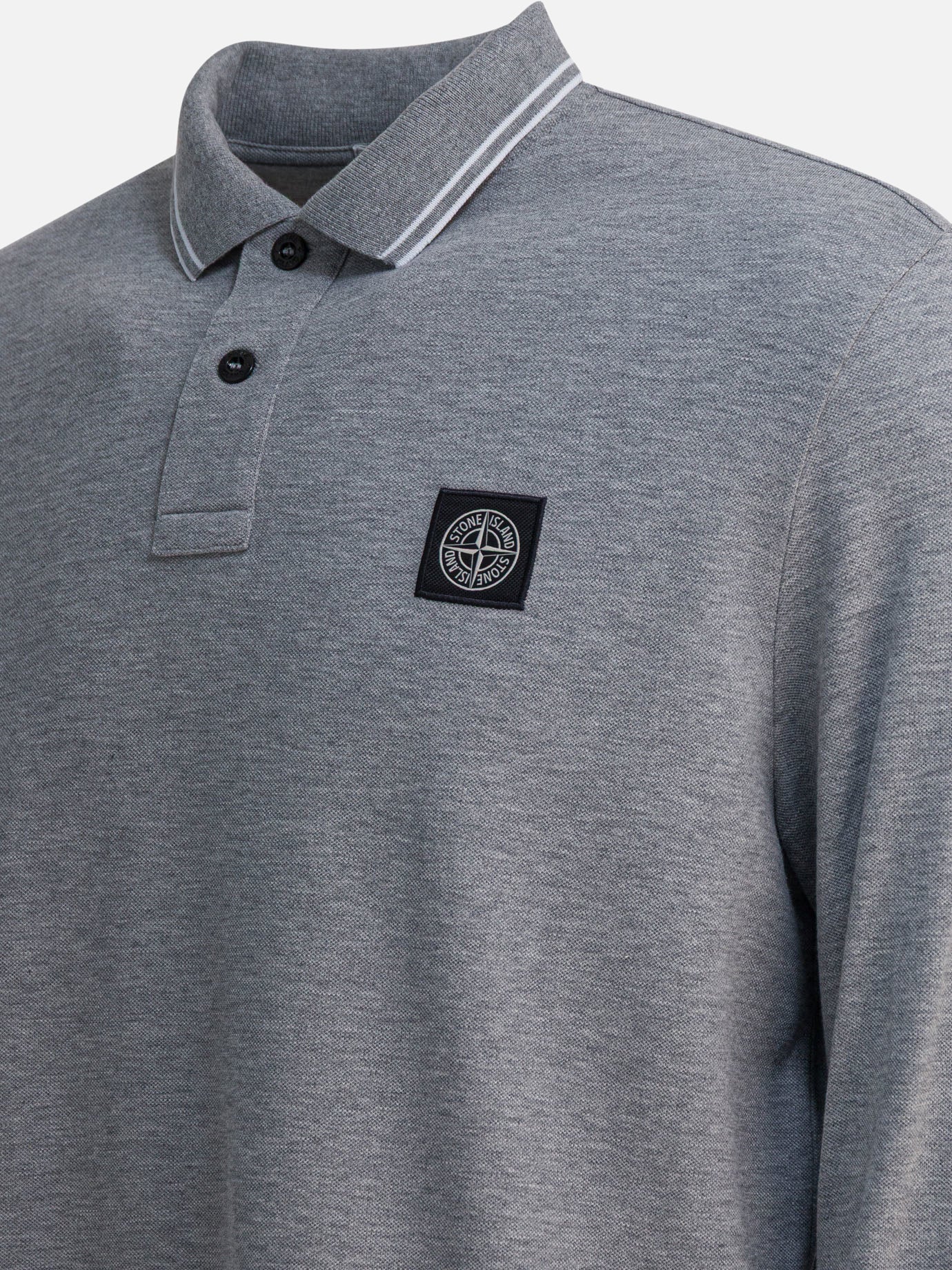 Polo shirts with buttons Logo  Grey - Stone Island Men | PDP | VIETTI Online Store | thumbnail_4