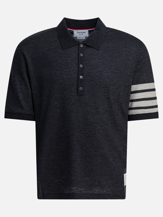 Polo con bottoni Logo  Grigio - Thom Browne Uomo | PLP | VIETTI Online Store 
