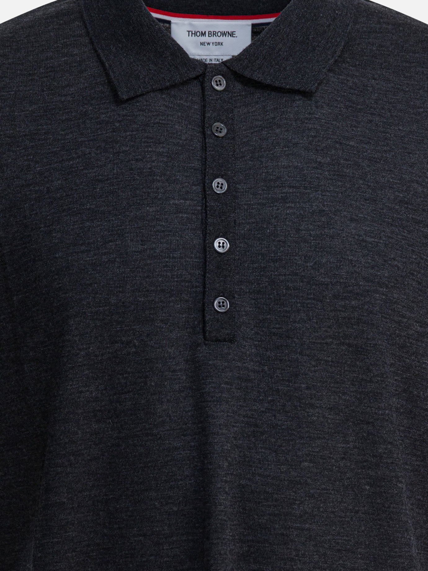 Polo shirts with buttons Logo  Grey - Thom Browne Men | PDP | VIETTI Online Store | thumbnail_3