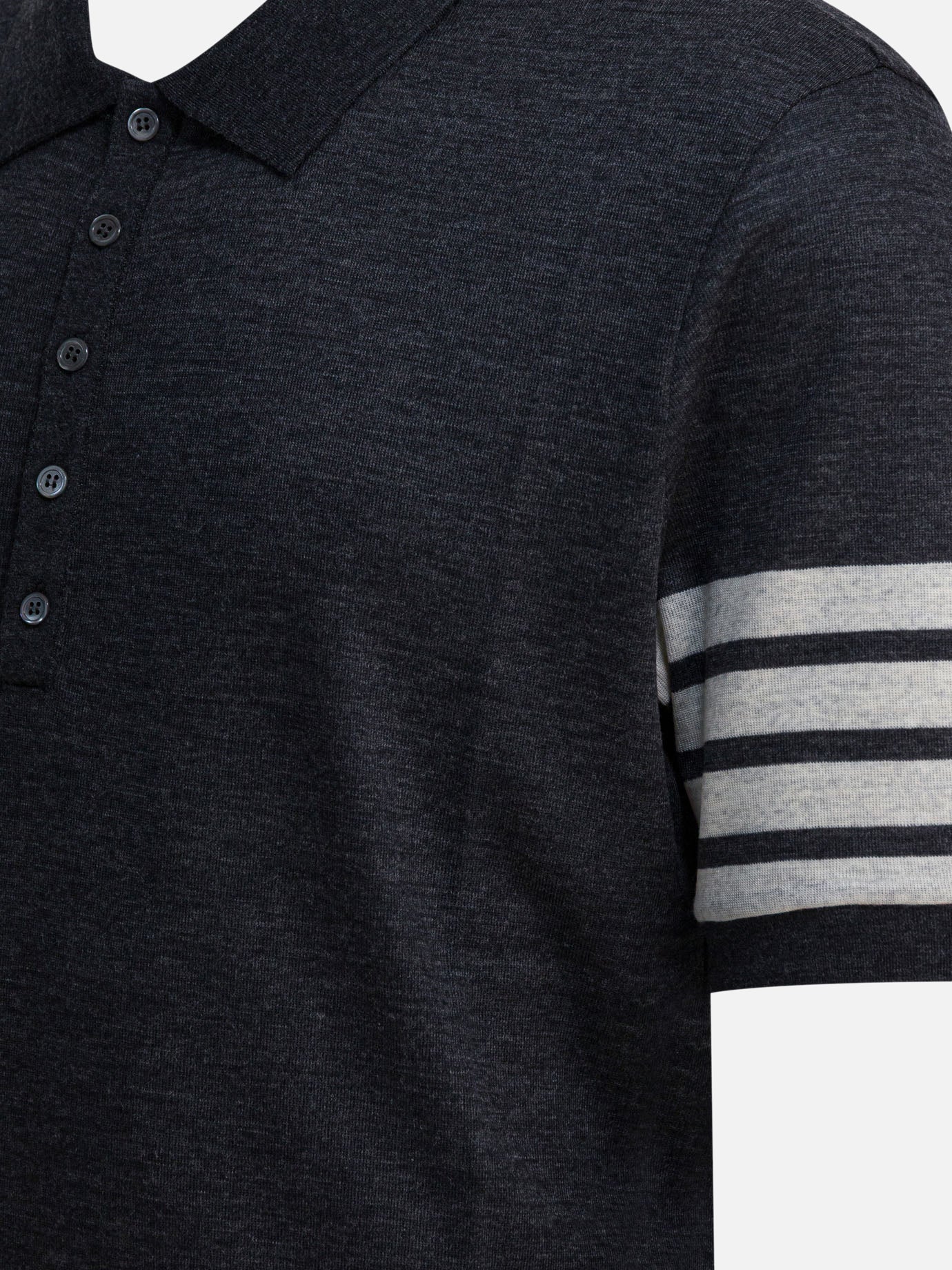 Polo shirts with buttons Logo  Grey - Thom Browne Men | PDP | VIETTI Online Store | Zoom-Modal_4
