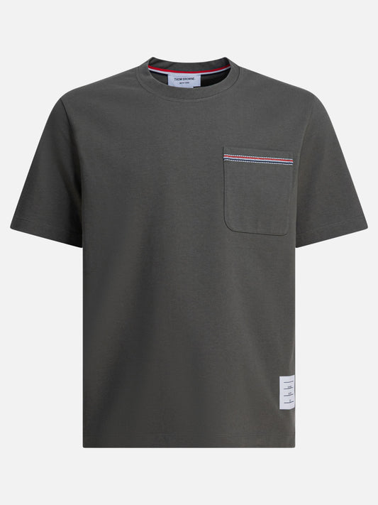 T-shirt girocollo Solid colour  Verde - Thom Browne Uomo | PDP | VIETTI Online Store 

